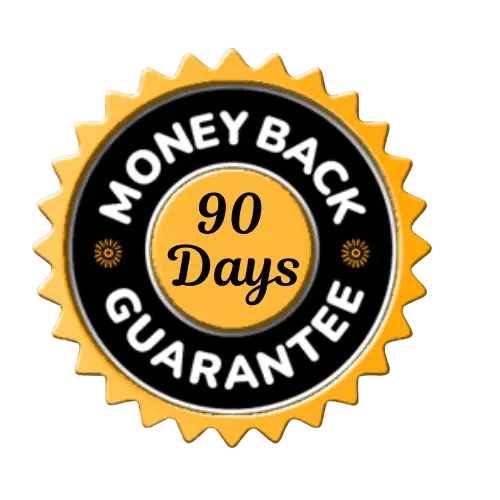 Reviv Mouthguard 90-day money-back guarantee logo, ensuring risk-free purchase of the supplement.