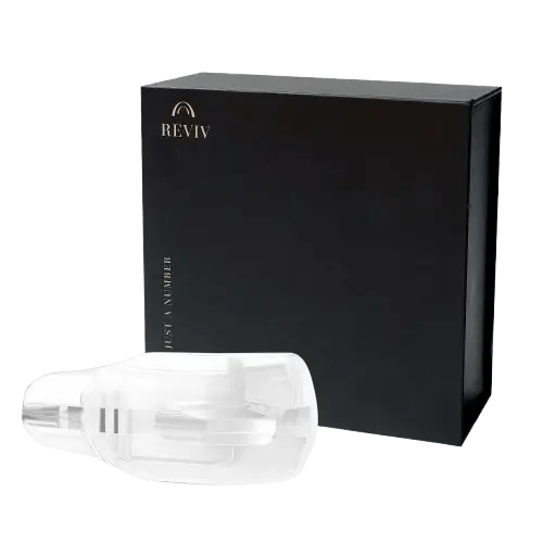 Reviv One Mouthguard front view showing sleek design and food-grade silicone material